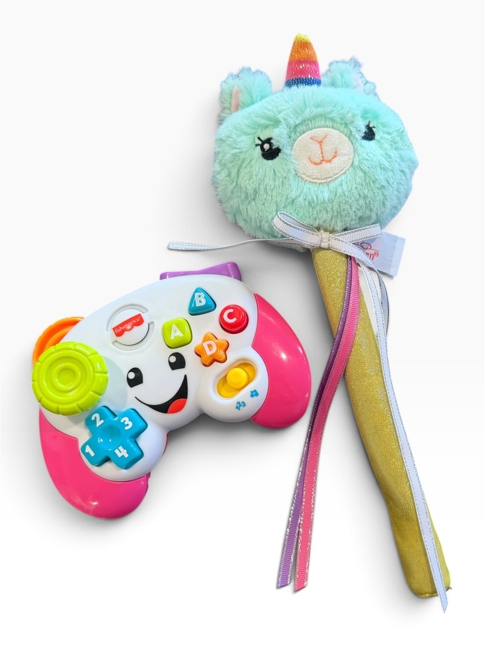 Fisher-Price Interactive Baby Toy Set with Plush Unicorn Rattle and Educational
